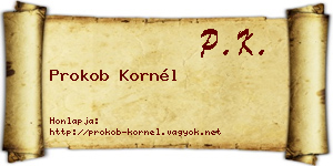 Prokob Kornél névjegykártya