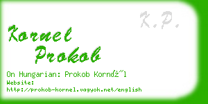 kornel prokob business card